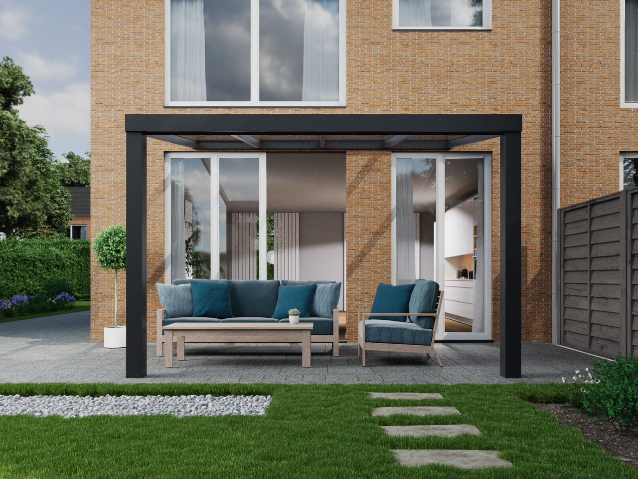 Terrassenüberdachung 4.06 m – Glasdach