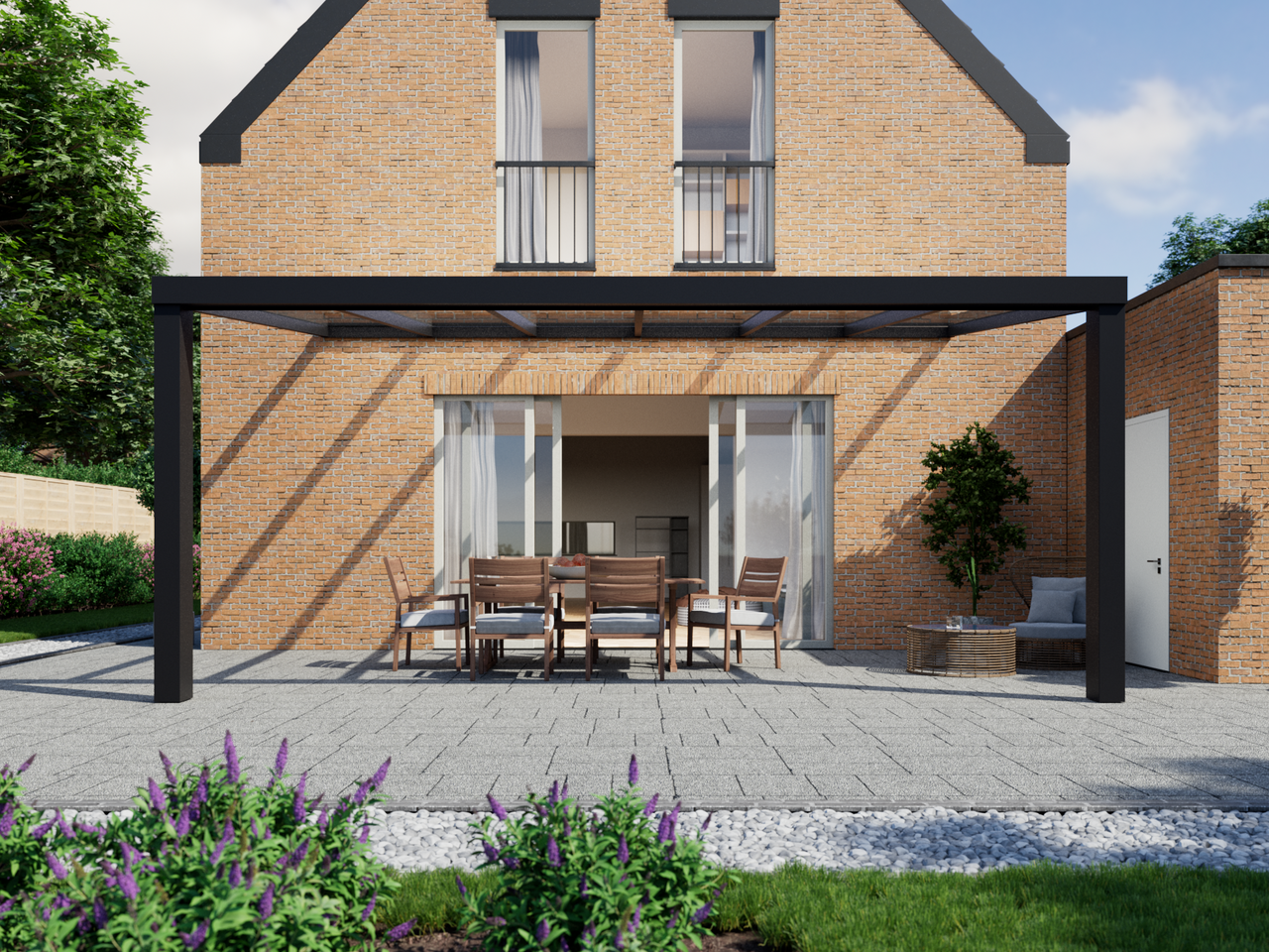 Terrassenüberdachung 6.06 m – Glasdach