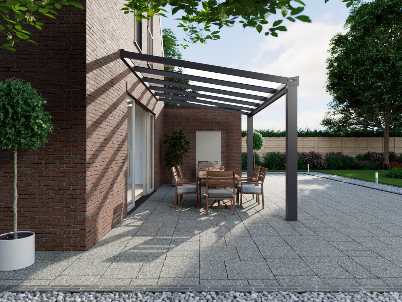 Terrassenüberdachung 5.06 m – Glasdach