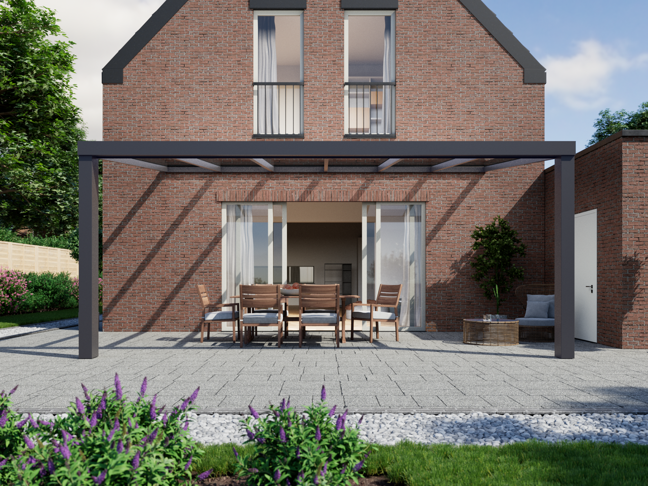 Terrassenüberdachung 6.06 m – Polycarbonatdach