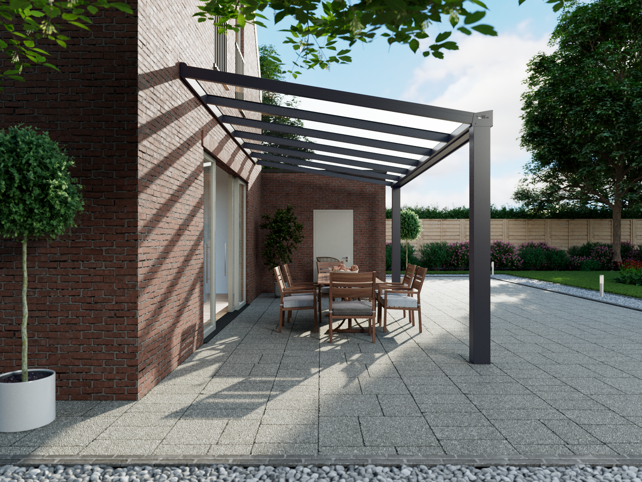 Terrassenüberdachung 6.06 m – Glasdach