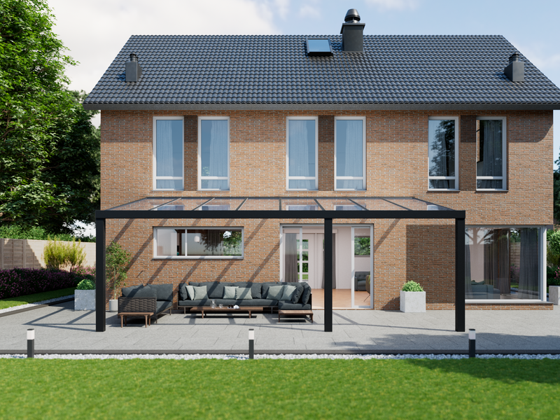 Terrassenüberdachung 8.06 m – Glasdach