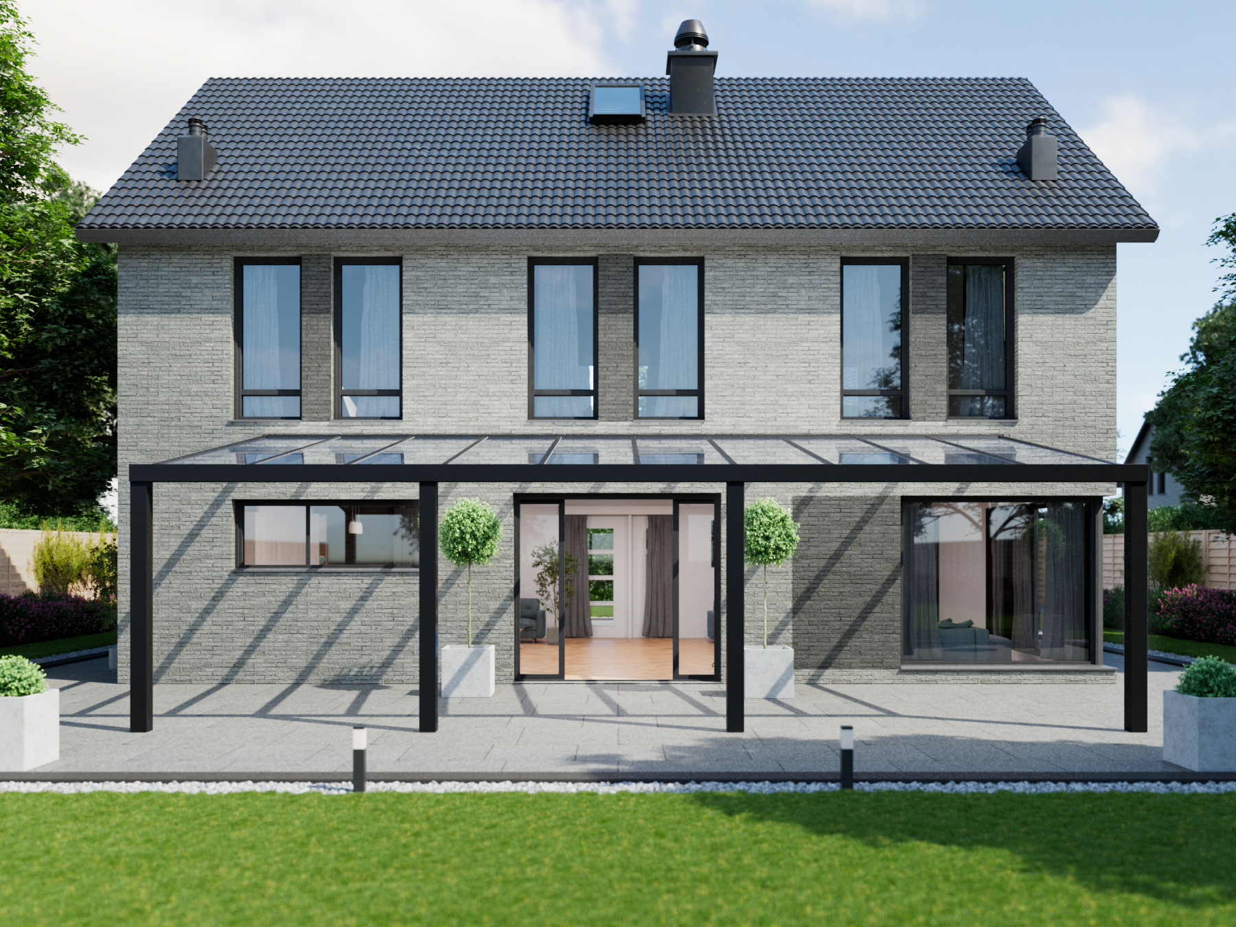 Terrassenüberdachung 10.06 m – Glasdach