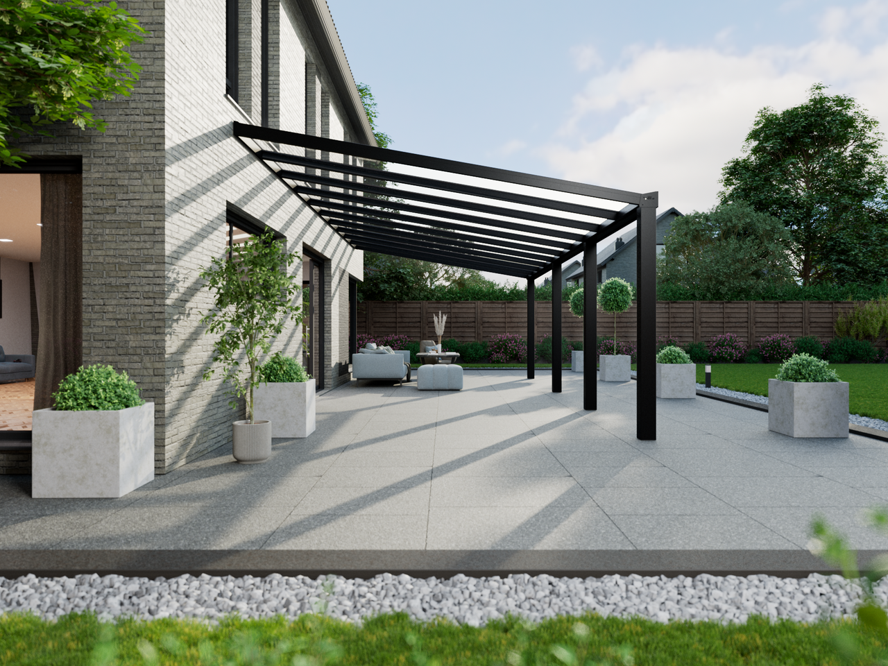 Terrassenüberdachung 10.06 m – Polycarbonatdach