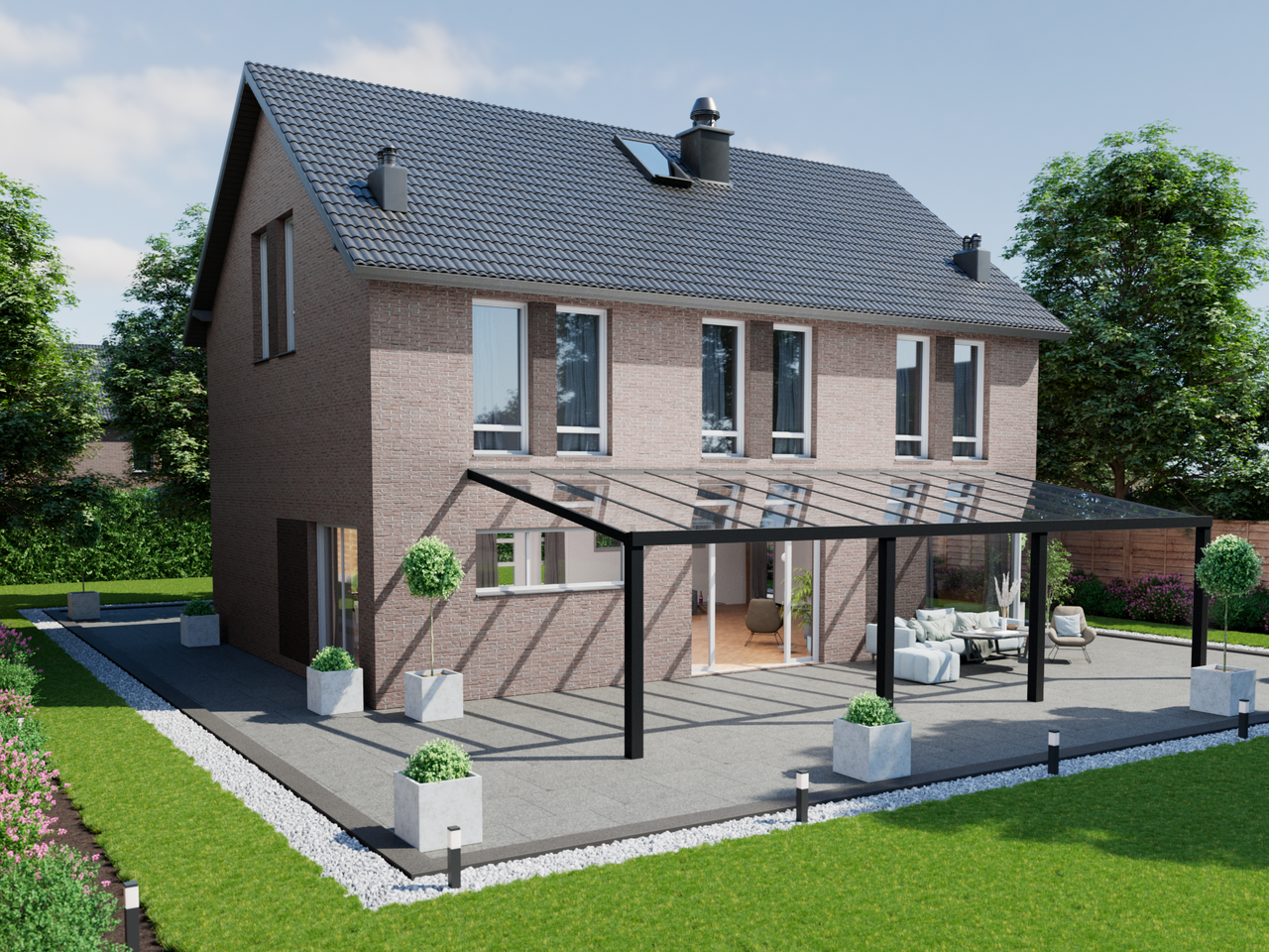 Terrassenüberdachung 11.06 m – Polycarbonatdach