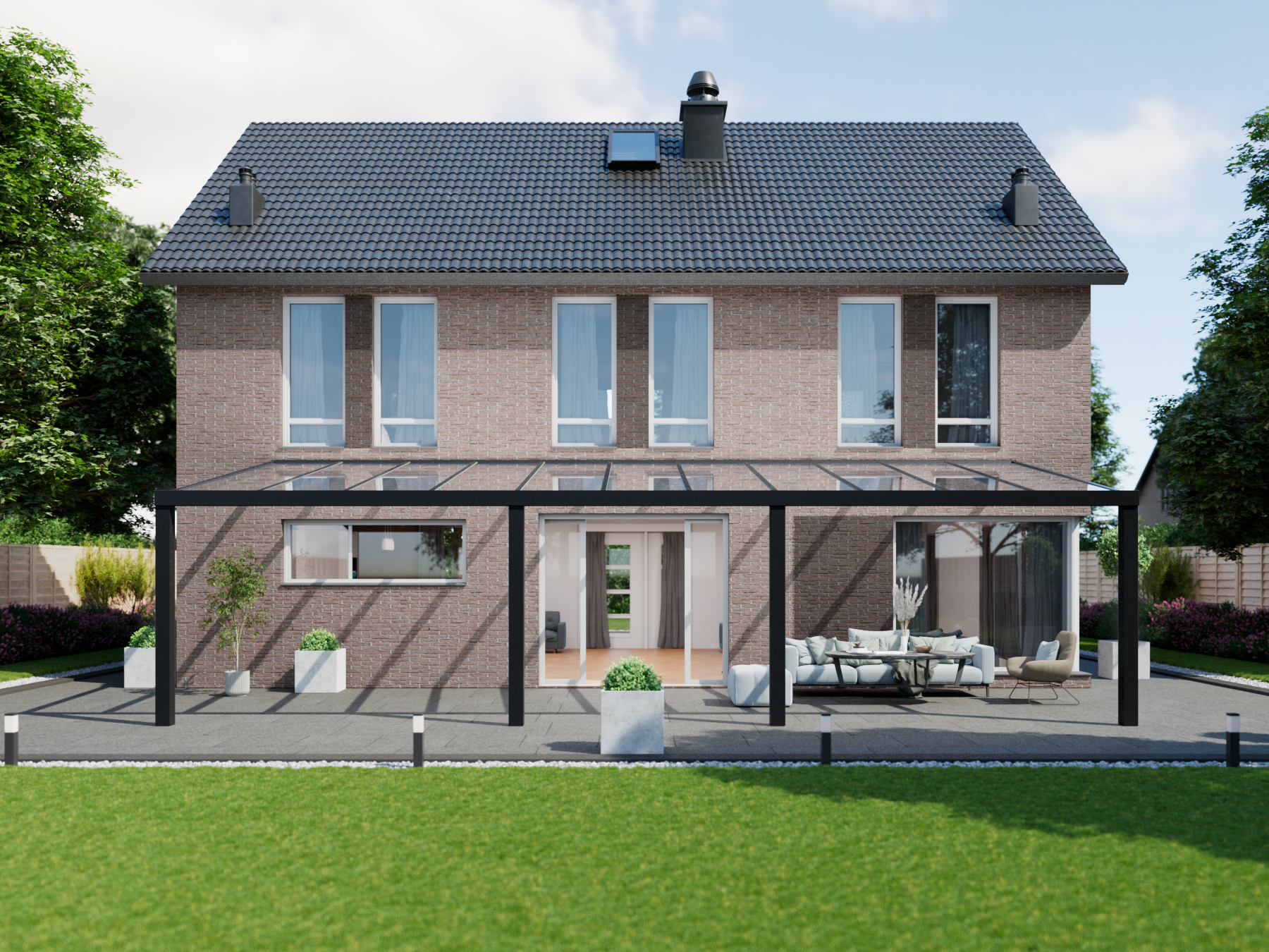 Terrassenüberdachung 11.06 m – Polycarbonatdach