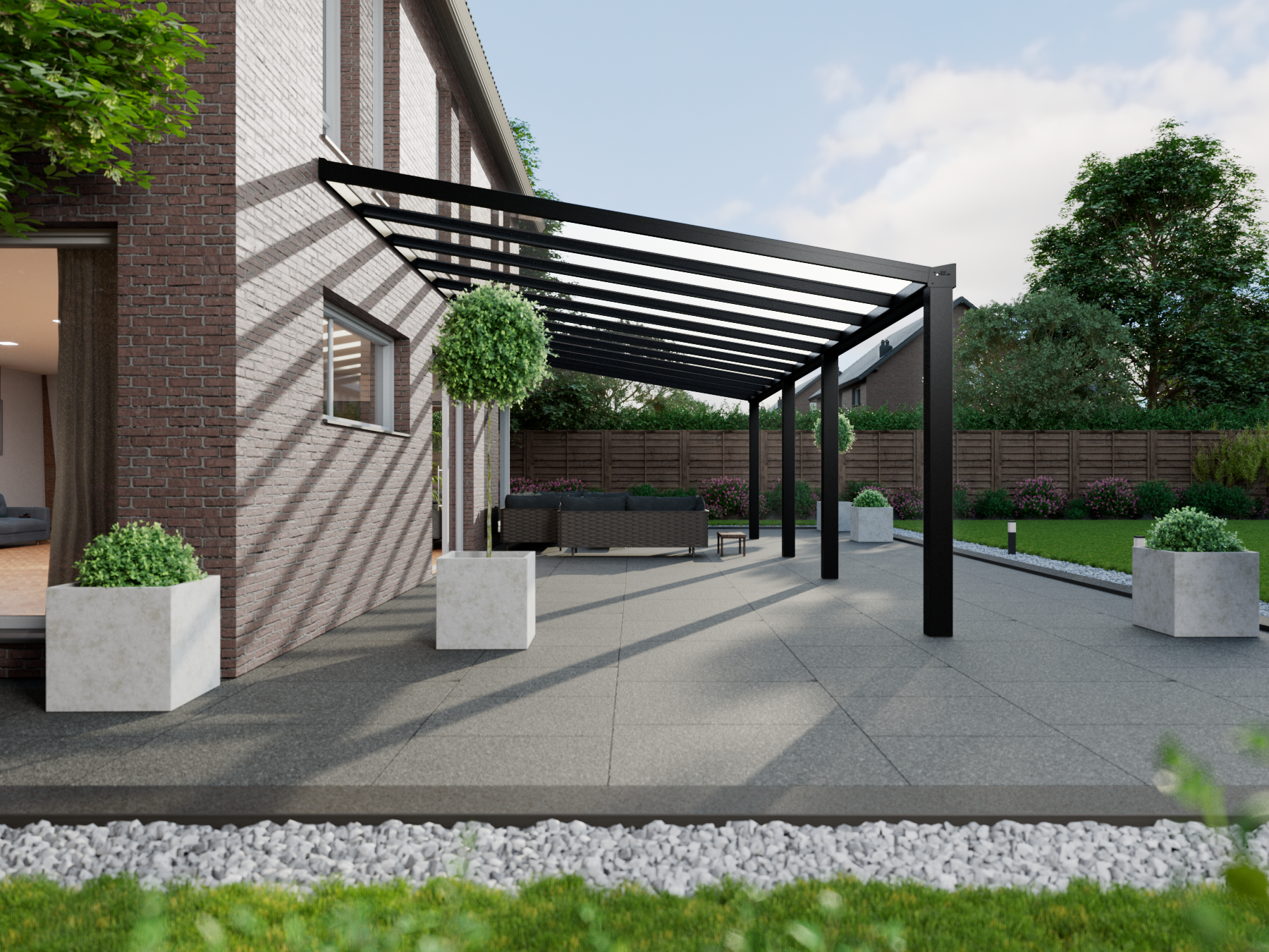 Terrassenüberdachung 11.06 m – Polycarbonatdach