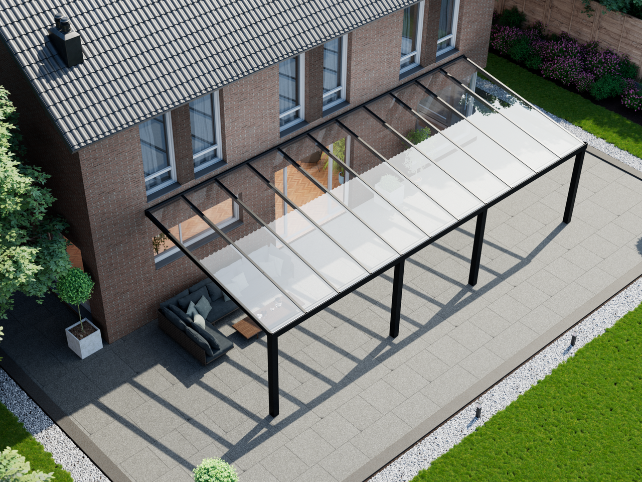 Terrassenüberdachung 11.06 m – Polycarbonatdach