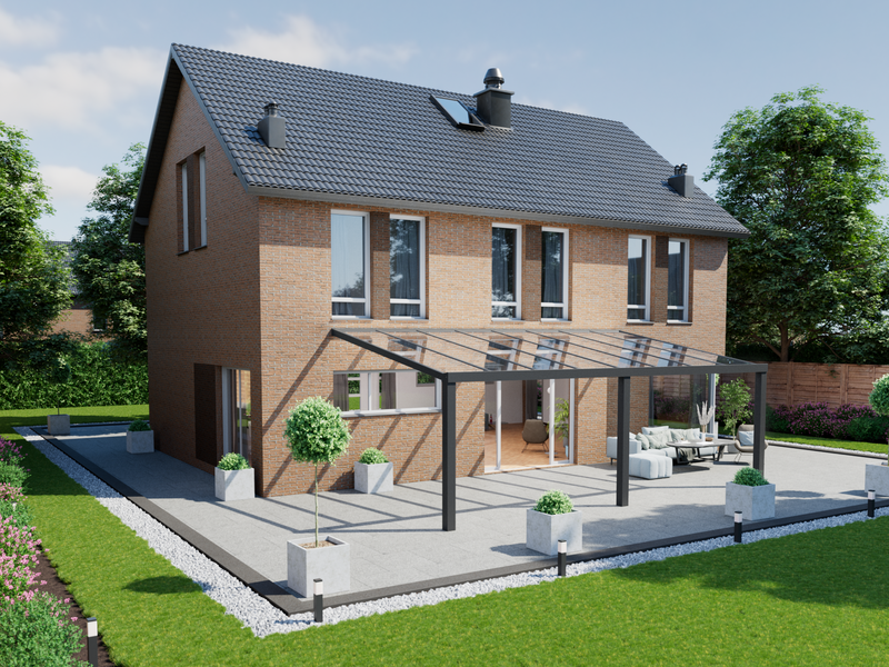 Terrassenüberdachung 8.06 m – Glasdach