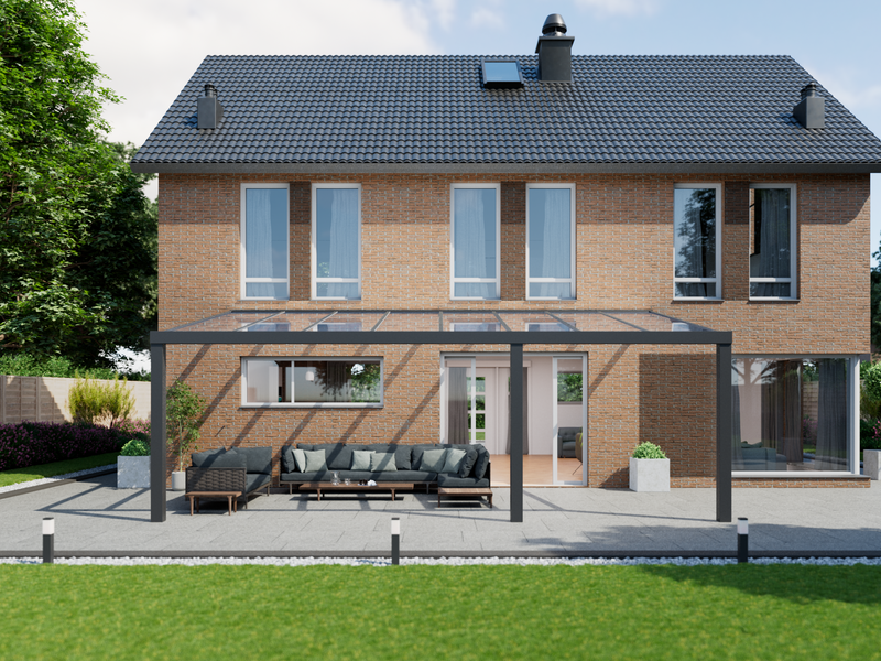 Terrassenüberdachung 8.06 m – Glasdach