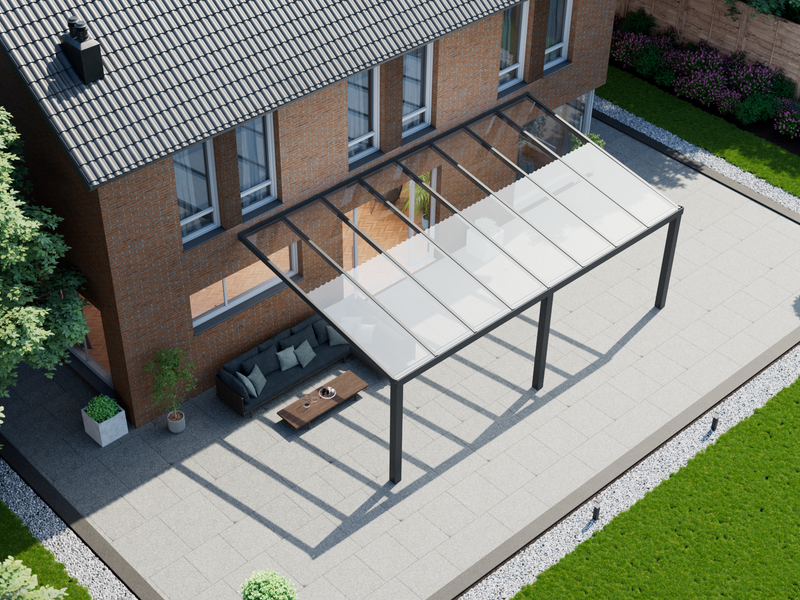 Terrassenüberdachung 8.06 m – Glasdach