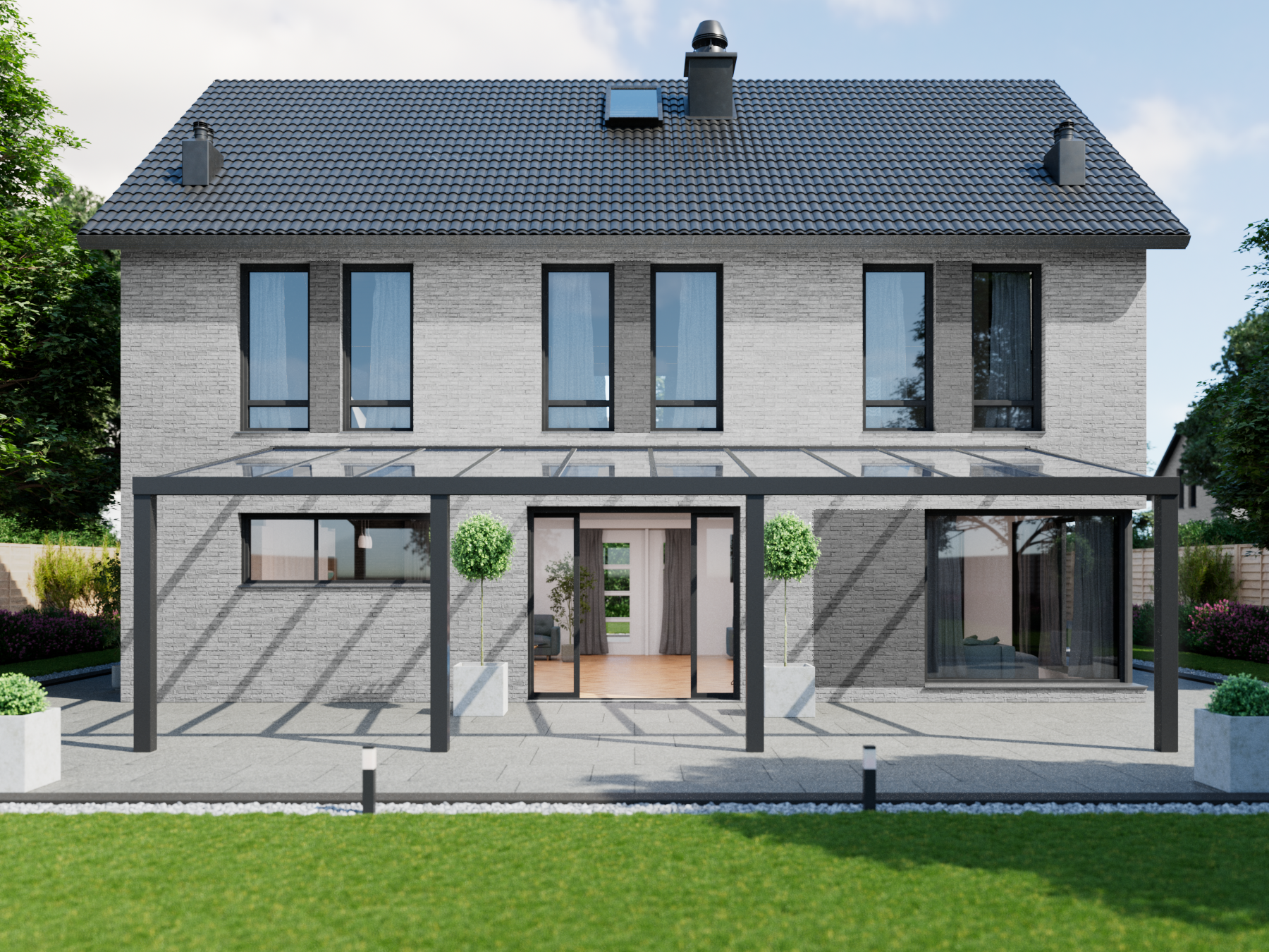 Terrassenüberdachung 10.06 m – Glasdach