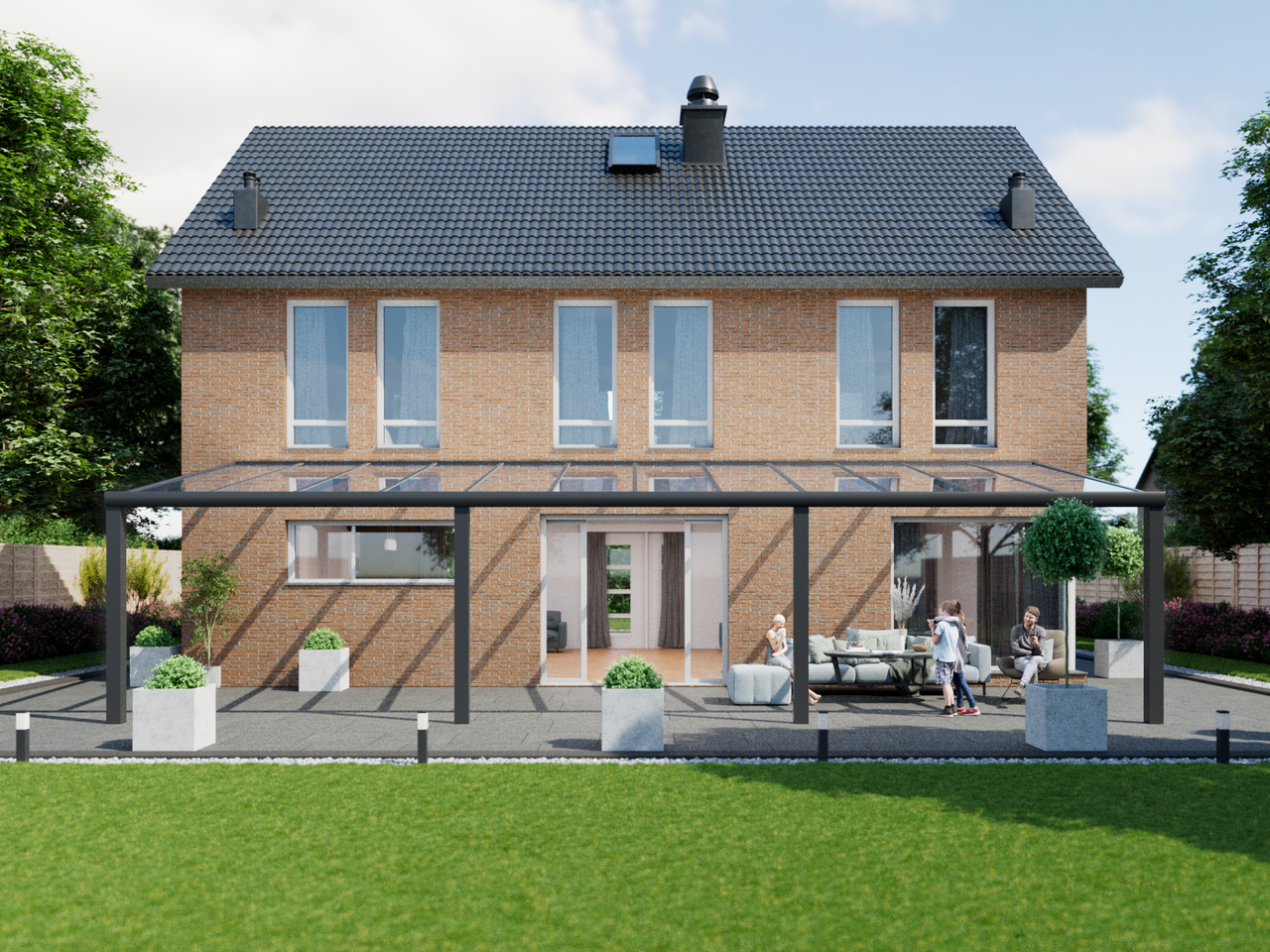 Terrassenüberdachung 12.06 m – Polycarbonatdach