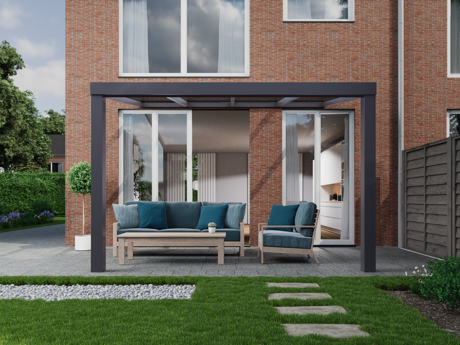 Terrassenüberdachung 4.06 m – Polycarbonatdach