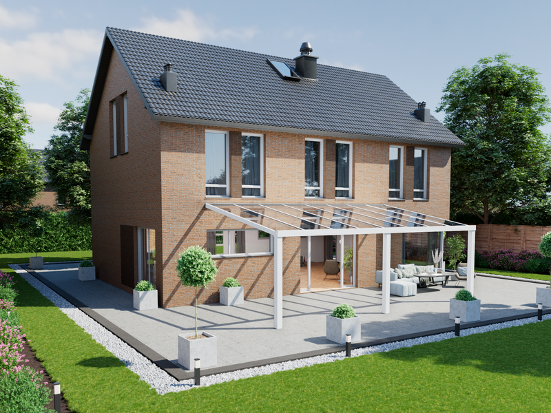 Terrassenüberdachung 8.06 m – Glasdach