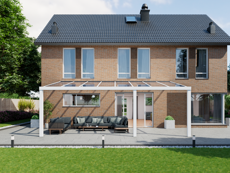 Terrassenüberdachung 8.06 m – Glasdach