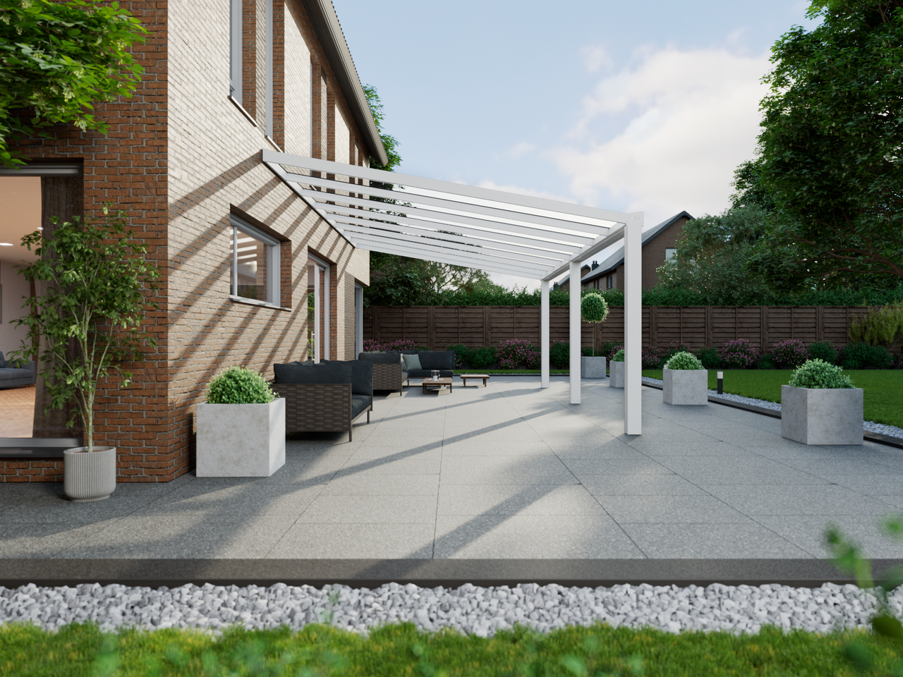 Terrassenüberdachung 8.06 m – Glasdach
