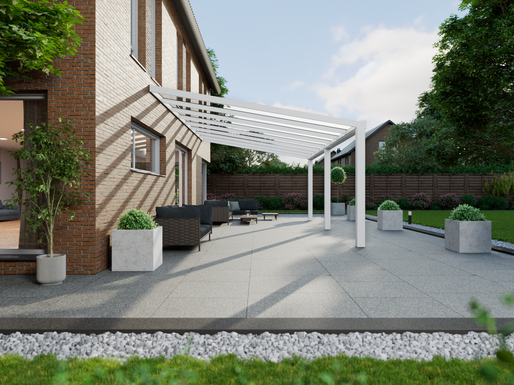 Terrassenüberdachung 8.06 m – Glasdach