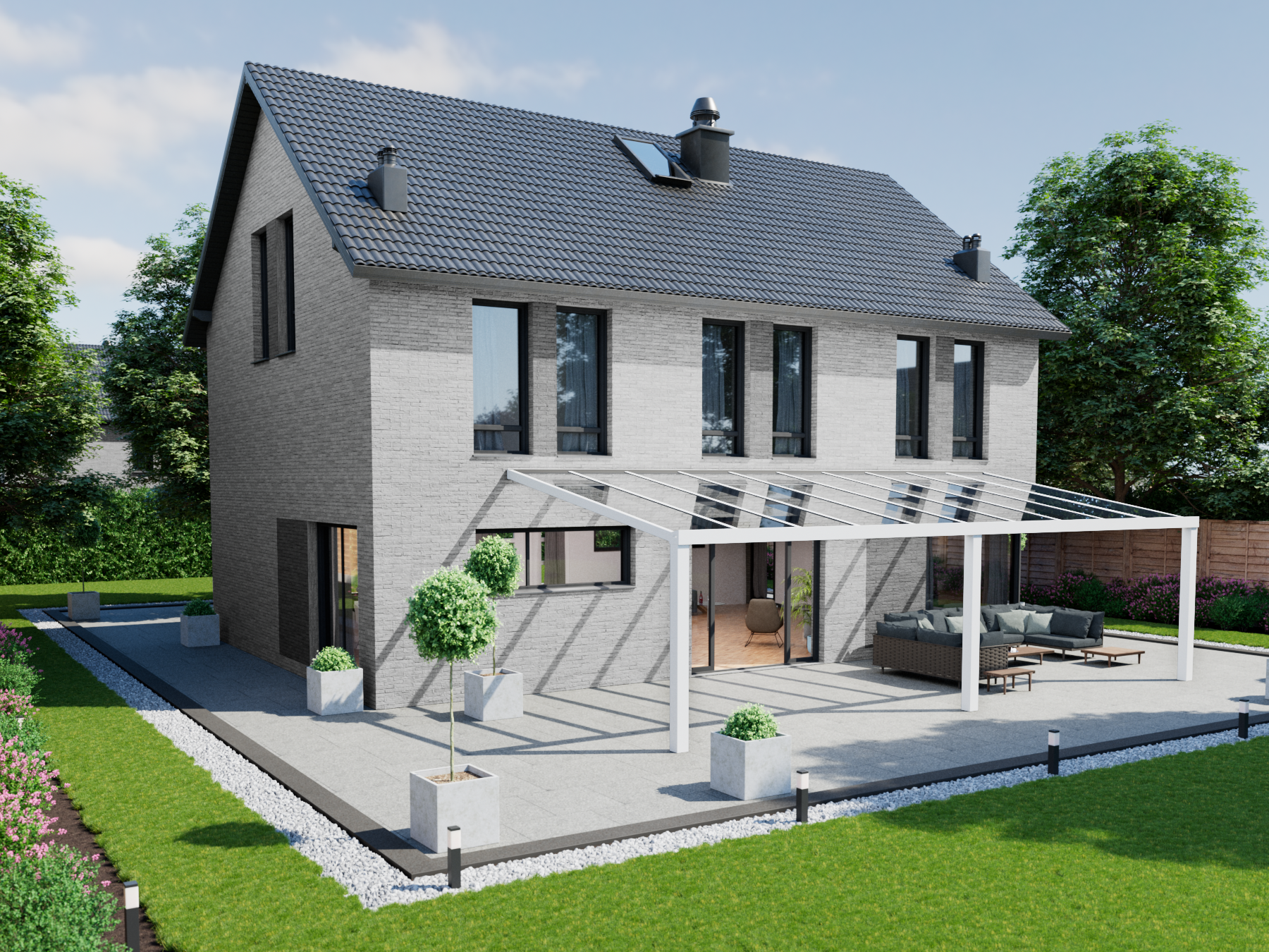 Terrassenüberdachung 10.06 m – Polycarbonatdach