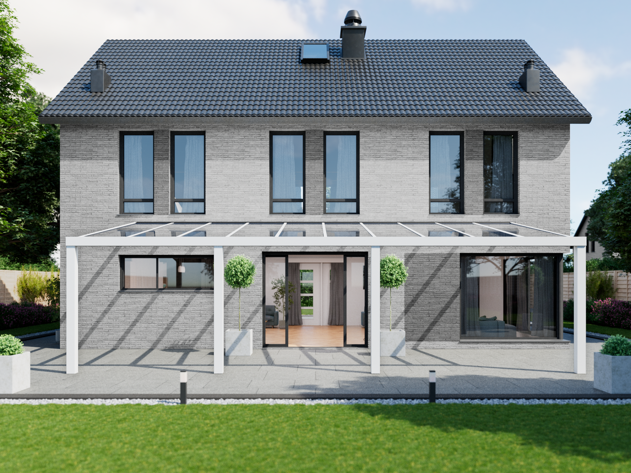 Terrassenüberdachung 10.06 m – Polycarbonatdach