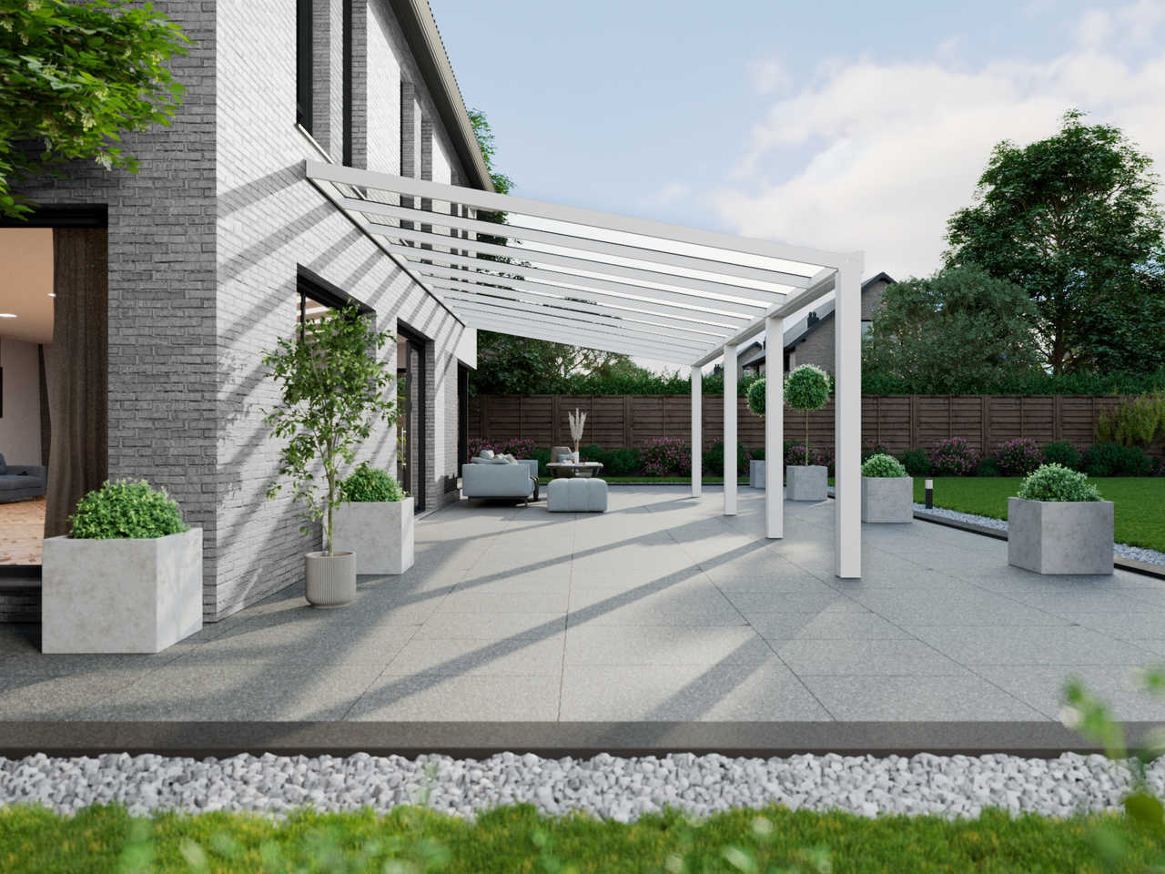 Terrassenüberdachung 10.06 m – Polycarbonatdach