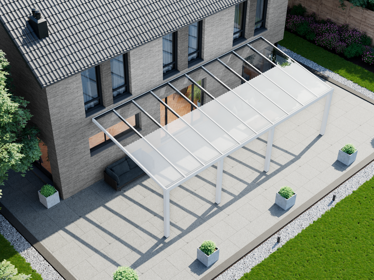 Terrassenüberdachung 10.06 m – Polycarbonatdach