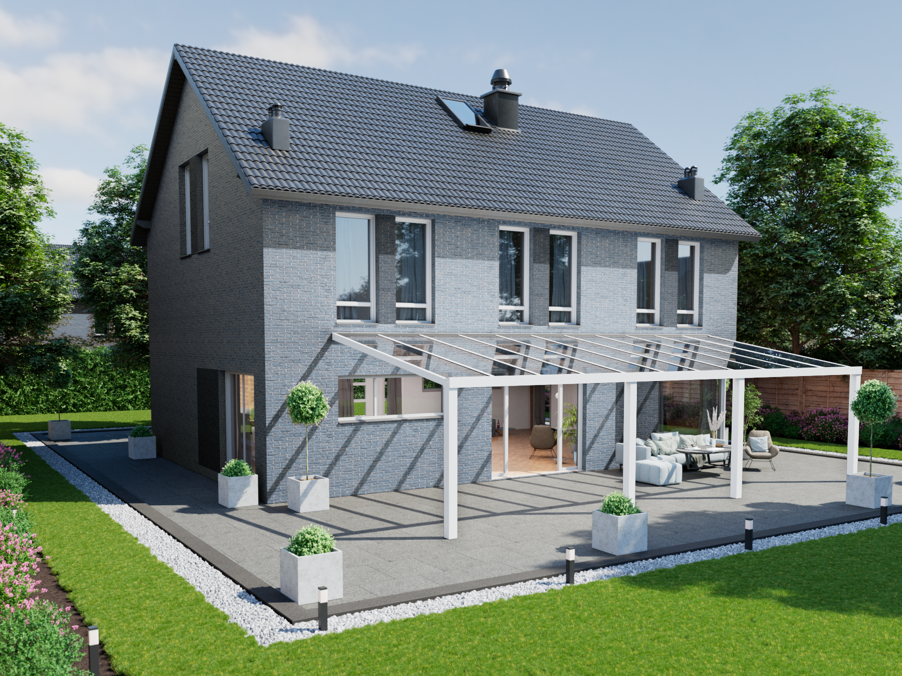 Terrassenüberdachung 11.06 m – Polycarbonatdach