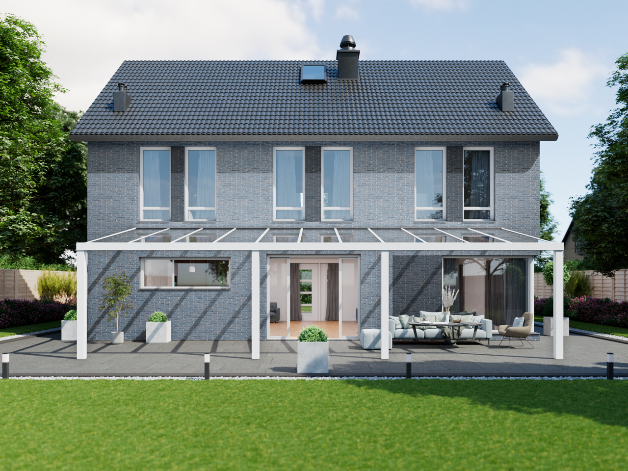 Terrassenüberdachung 11.06 m – Polycarbonatdach