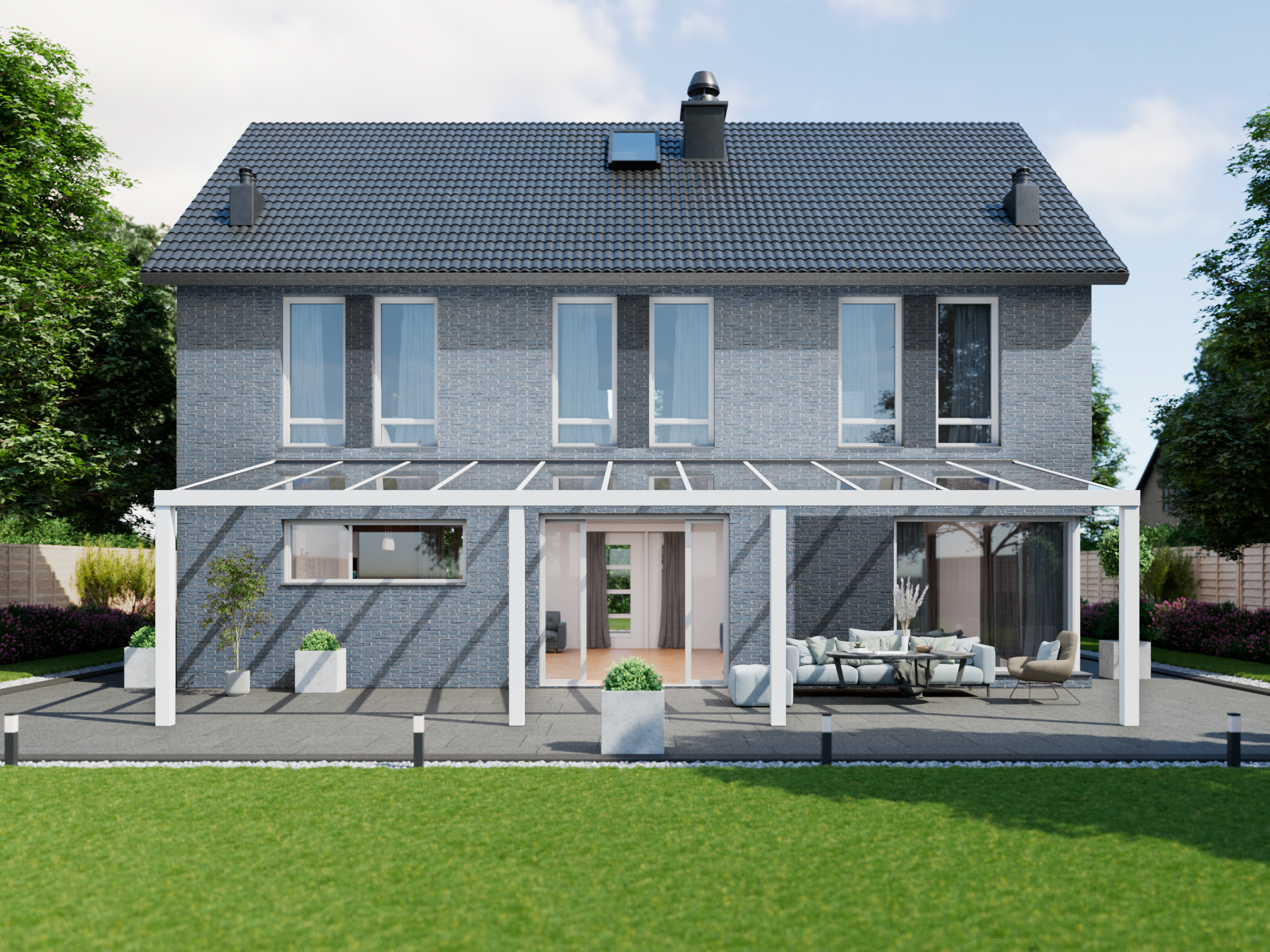 Terrassenüberdachung 11.06 m – Polycarbonatdach