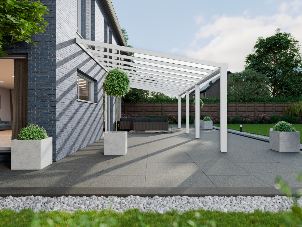 Terrassenüberdachung 11.06 m – Polycarbonatdach