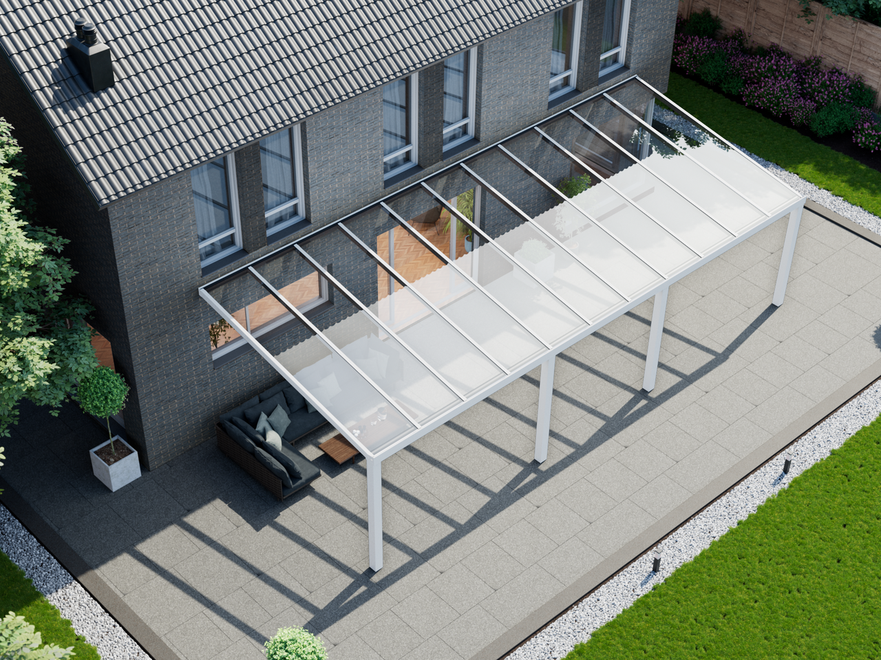 Terrassenüberdachung 11.06 m – Polycarbonatdach