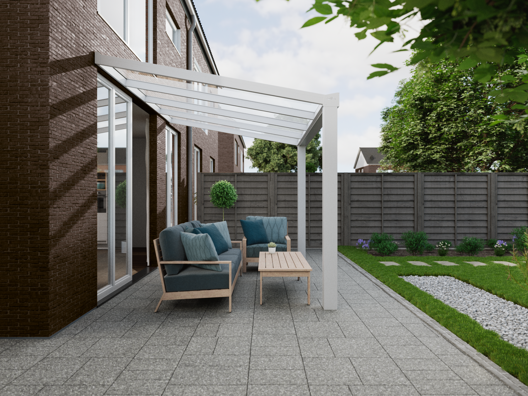 Terrassenüberdachung 4.06 m – Glasdach