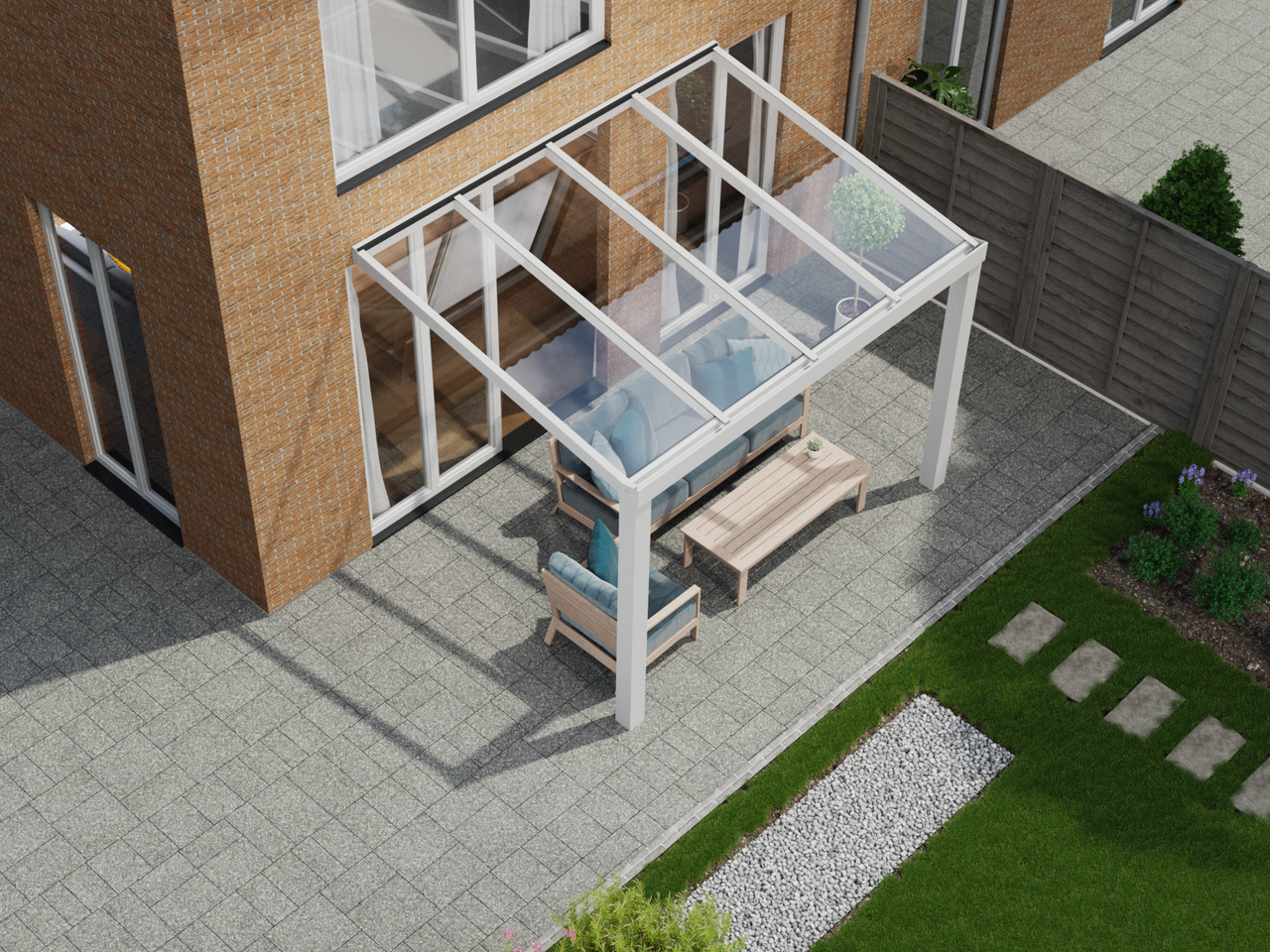 Terrassenüberdachung 4.06 m – Glasdach