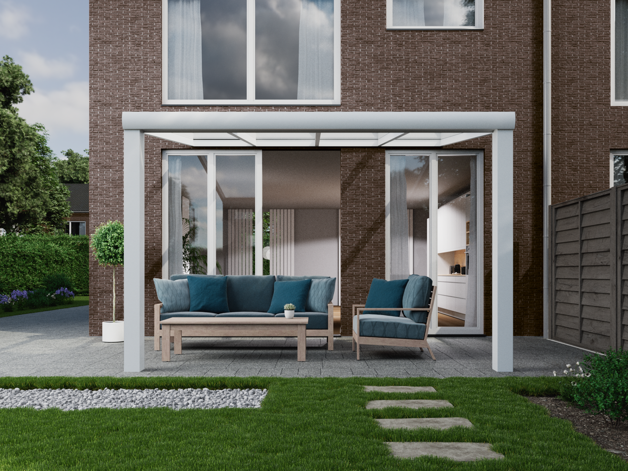 Terrassenüberdachung 4.06 m – Polycarbonatdach