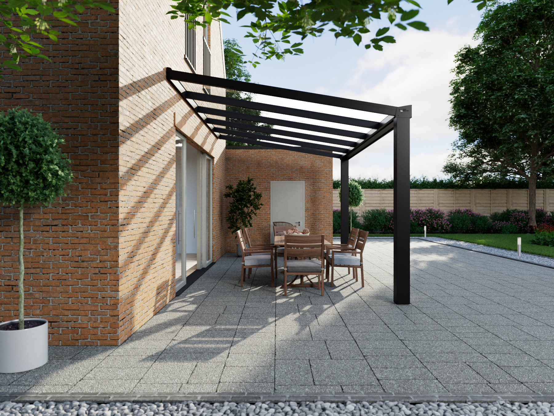 Terrassenüberdachung 5.06 m – Glasdach