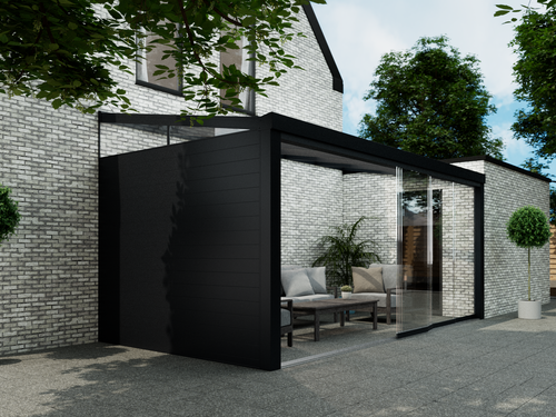 Aluminium Seitenwand mit Glaskeil