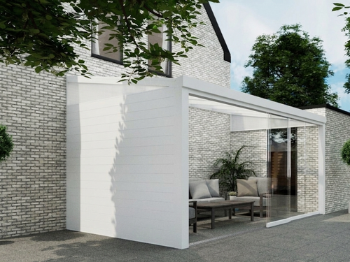 Aluminium Seitenwand mit Polycarbonat Keil