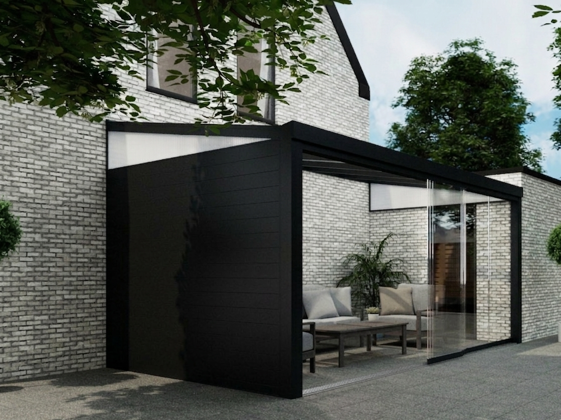 Aluminium Seitenwand mit Polycarbonat Keil